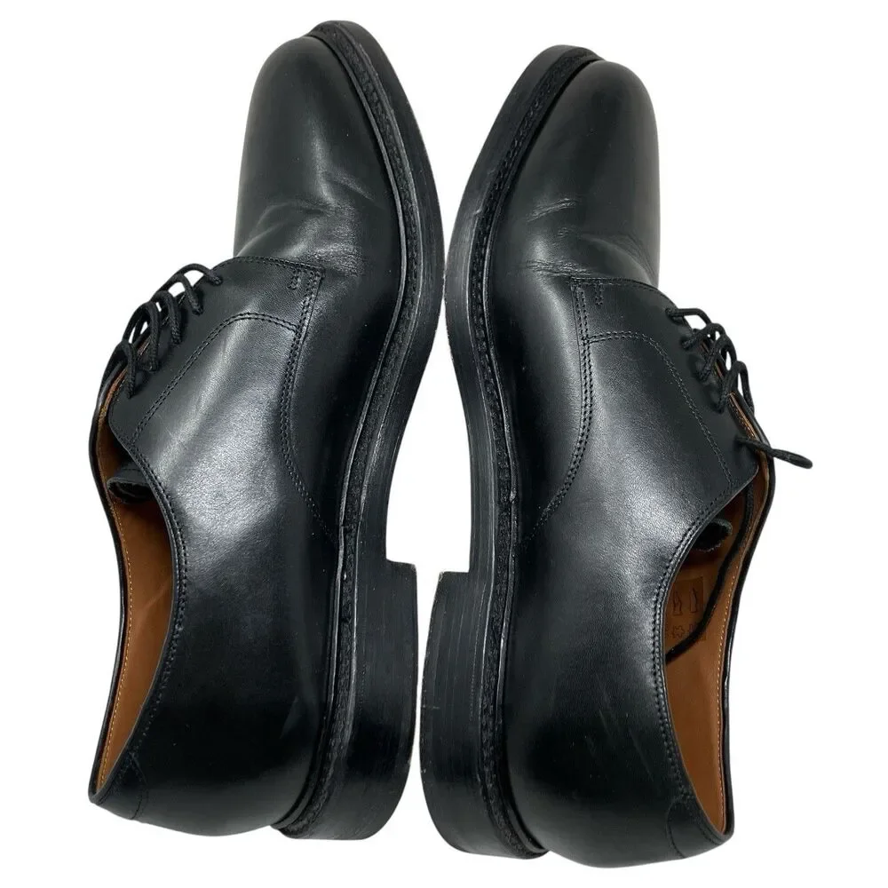J.Crew Ludlow Mens 11.5 Black Leather Derby Shoes Old‎ Money Preppy Euro Summer